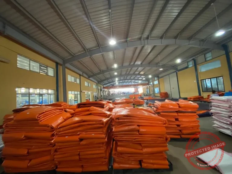 Bạt PE xanh cam Anh Phát Group.